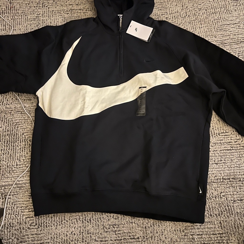 Nike Black and White Zip Up Sweater